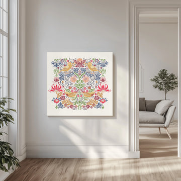 Vintage Botanical Birds | Canvas - Room Interior 1