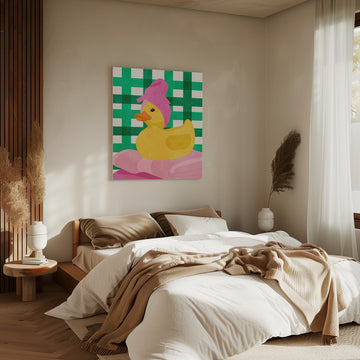 Pink Towel Rubber Duck | Canvas - Room Interior 2