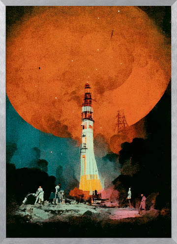 Lunar Launch | Poster - Silver Frame Interior