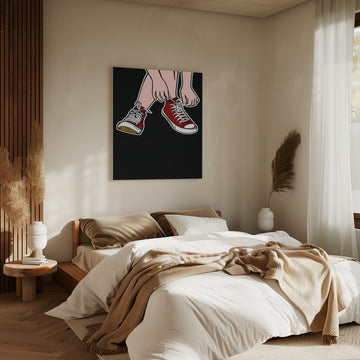 Tying Red Sneakers | Canvas - Room Interior 2