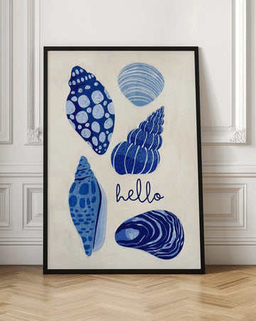 Hello Blue Seashells | Poster - Room Interior 1