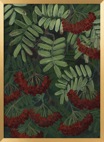 Vibrant Rowan Berries | Poster - Gold Frame Interior