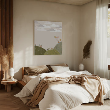 Dreamy Balloon Girl | Canvas - Room Interior 2