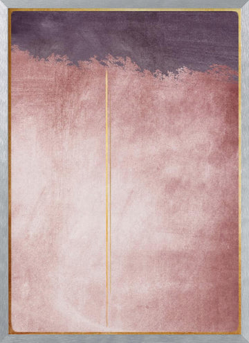 Blush Purple Gold Stripe | Poster - Silver Frame Interior