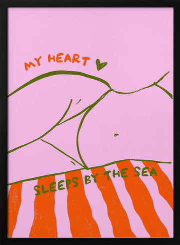 Heart Sleeps By The Sea | Poster - Black Metal Frame Interior
