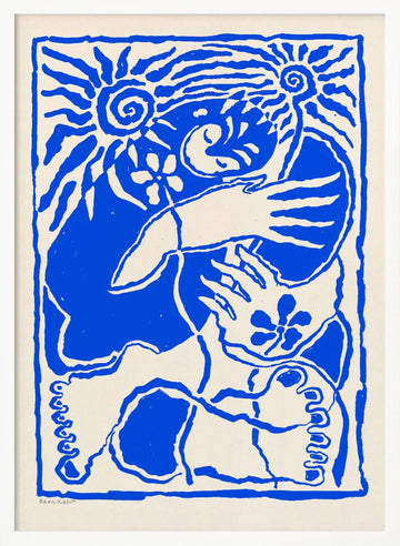 Protection (blue) | Poster - White Frame Interior