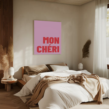 Mon Cheri Love Typography | Canvas - Room Interior 2