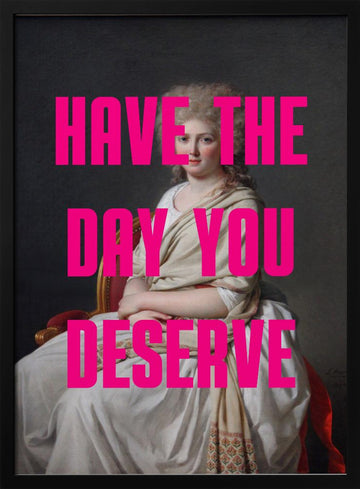 Sassy Pink Text Portrait | Poster - Black Metal Frame Interior