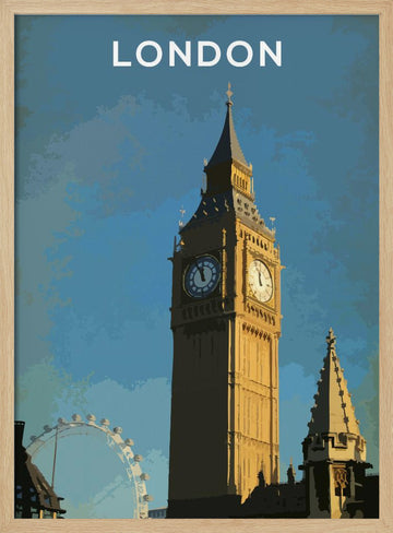 Big Ben London Eye | Poster - Wood Frame Interior