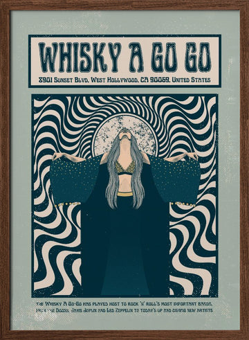 Psychedelic Rock Woman | Poster - Walnut Frame Interior