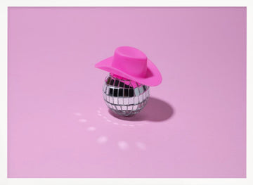 Pink Disco Hat | Poster - White Frame Interior