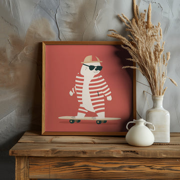 Cool Skating Seal | Poster - Room Interior 1