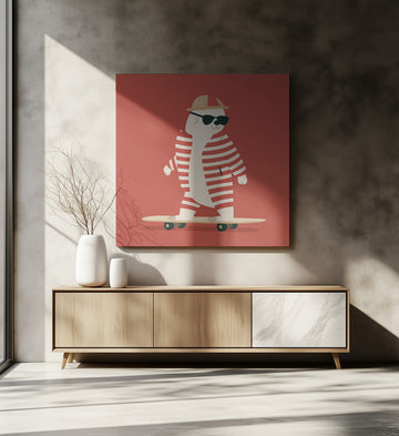Cool Skating Seal | Canvas - Room Interior 2