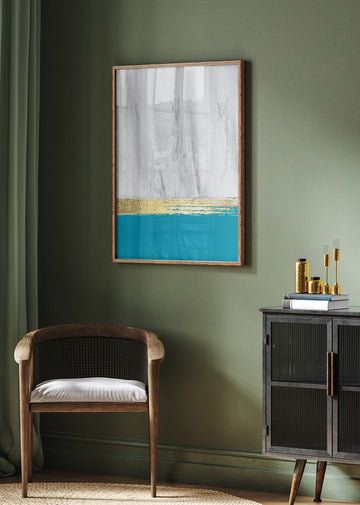 Teal Gold Horizon | Poster - Room Interior 2