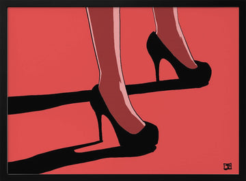 Elegant Red Heels | Poster - Black Metal Frame Interior
