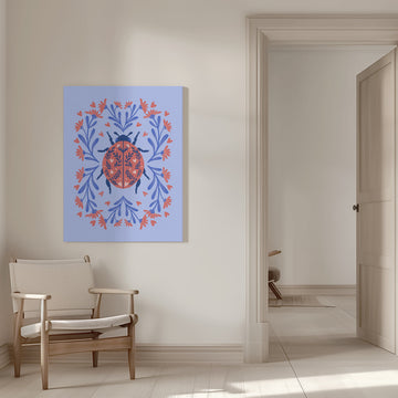 Folk Art Ladybug Wreath | Canvas - Room Interior 1