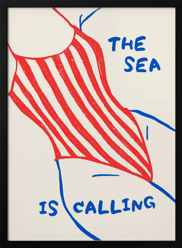 The Sea Is Calling | Poster - Black Metal Frame Interior