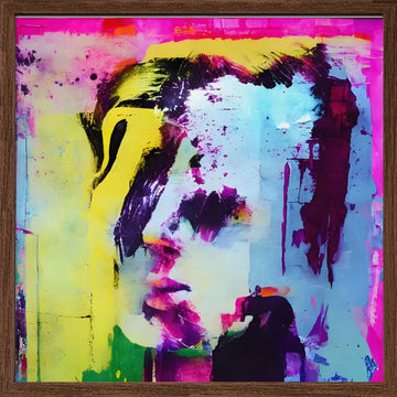 Vibrant Pop Expression | Poster - Walnut Frame Interior