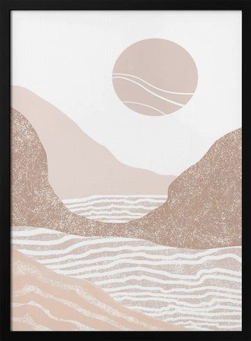 Boho Mountain Sun | Poster - Black Metal Frame Interior