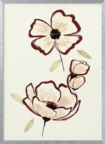 Elegant Blush Blooms | Poster - Silver Frame Interior