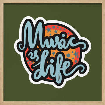 Groovy Music Is Life | Poster - Wood Frame Interior
