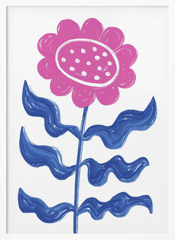 Bold Pink Flower | Poster - White Frame Interior