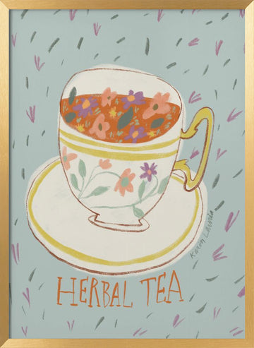 Floral Herbal Tea | Poster - Gold Frame Interior
