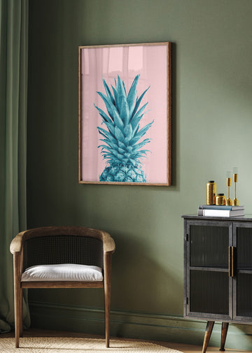 Vibrant Blue Pineapple | Poster - Room Interior 2