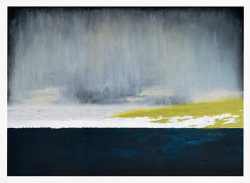 Rain Over Yellow Field | Poster - White Frame Interior