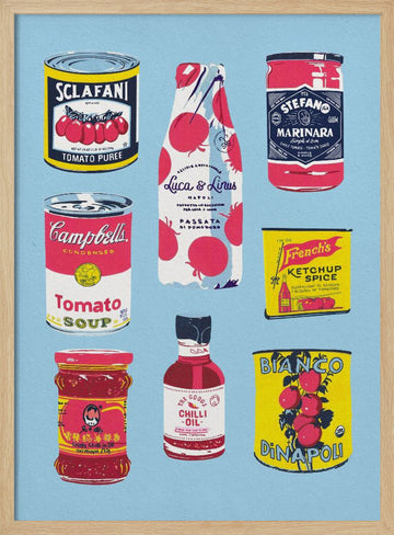 Retro Kitchen Food | Poster - Wood Frame Interior