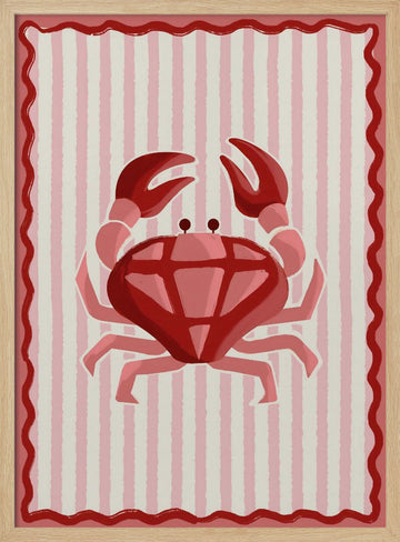 Pink Diamond Crab | Poster - Wood Frame Interior