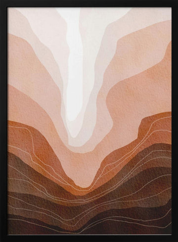 Earthy Mountain Layers | Poster - Black Metal Frame Interior