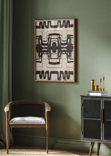 Red Tribal Geometry | Poster - Room Interior 2