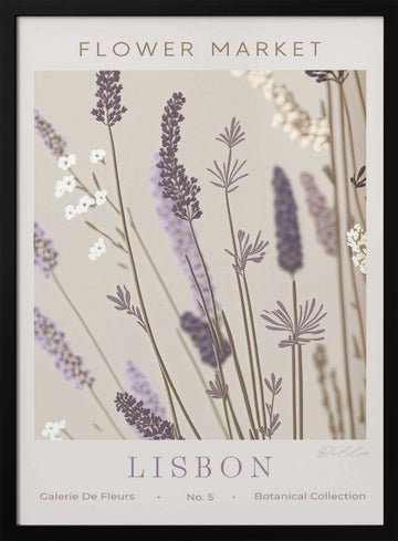 Purple Lavender Blooms | Poster - Black Metal Frame Interior