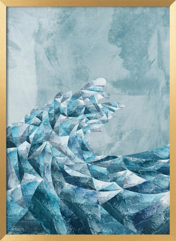 Icy Geometric Wave | Poster - Gold Frame Interior