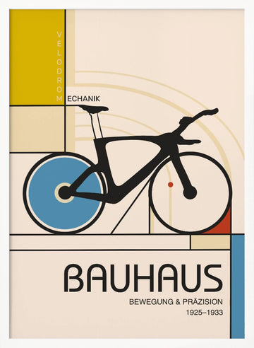 Bauhaus Geometric Cycling | Poster - White Frame Interior