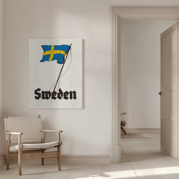 Vintage Sweden Flag | Canvas - Room Interior 1