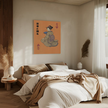 Geisha Queen of Hearts | Canvas - Room Interior 2