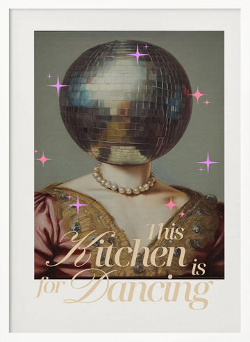 Glamorous Kitchen Dancing | Poster - White Frame Interior