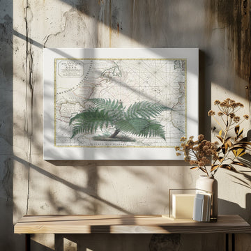 Vintage Map Fern Botanical | Canvas - Room Interior 2