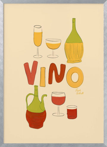Vino | Poster - Silver Frame Interior