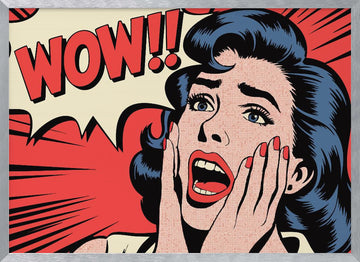 Wow Pop Art Reaction | Poster - Silver Frame Interior