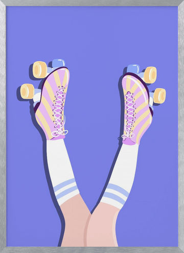 Retro Roller Skates | Poster - Silver Frame Interior