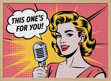Retro Pop Singer | Poster - Wood Frame Interior