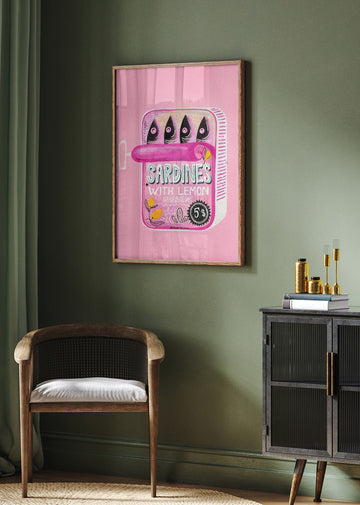 Pink Sardines With Lemon | Poster - Room Interior 2
