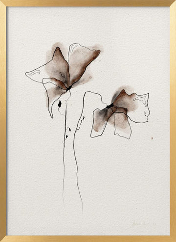 Watercolor Botanical Blooms | Poster - Gold Frame Interior