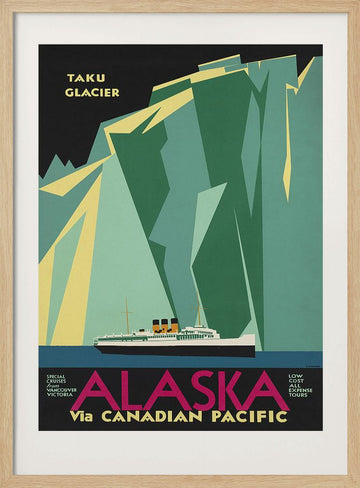 Alaska Via Canadian Pacific. Taku Glacier | Poster - Wood Frame Interior