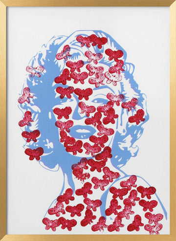 Red Butterfly Portrait | Poster - Gold Frame Interior