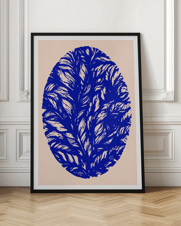 Blue Botanical Oval | Poster - Room Interior 1