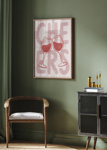 Cheers Wine Toast | Poster - Room Interior 2